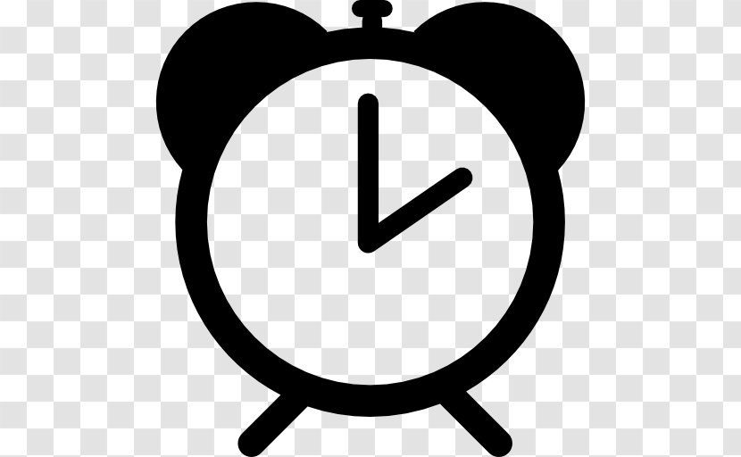 Alarm Clocks Graphic Design Icon - Black And White Transparent PNG