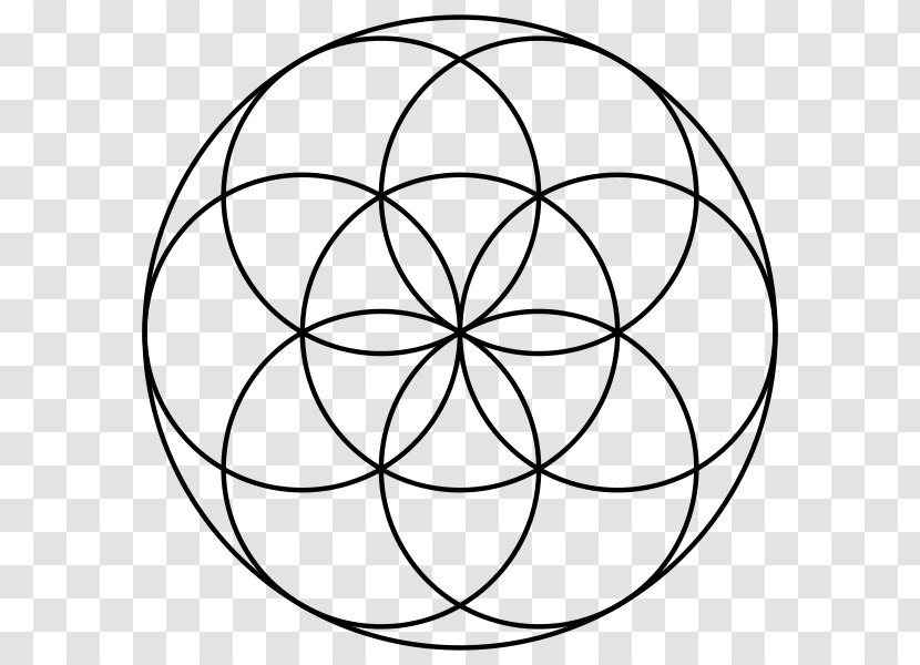 Seed Of Life Acupuncture Sacred Geometry Overlapping Circles Grid Symbol - Flower - Decay Vector Transparent PNG