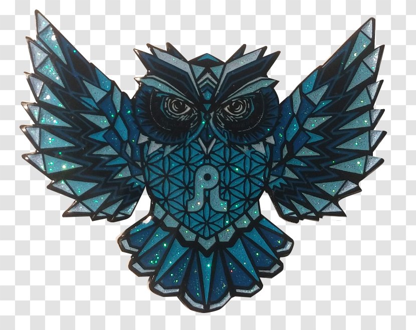Owl Navy Blue Teal Bird - Grey - Hand-painted Transparent PNG