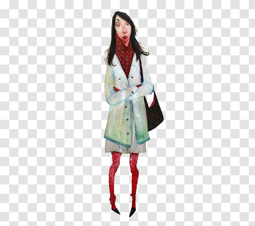 Illustrator Drawing Illustration - Fashion - A Woman Who Wears Coat Transparent PNG