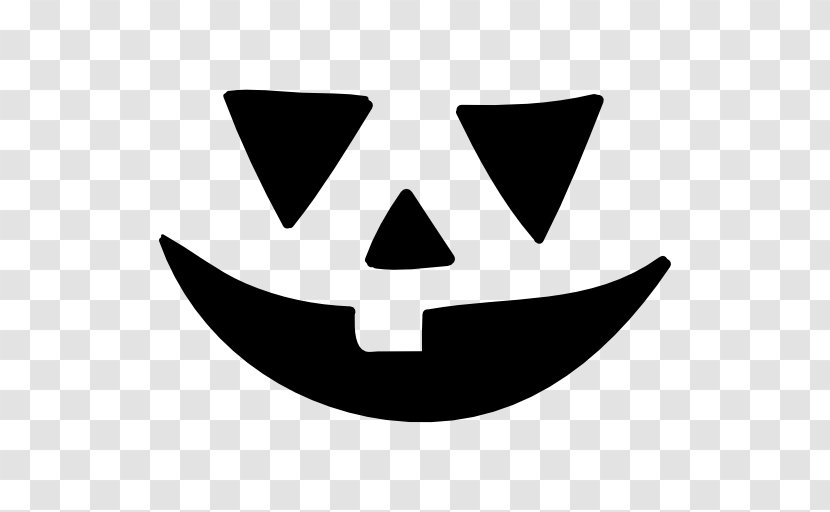 Line Angle White Clip Art - Symbol - Pumpkin Smile Transparent PNG