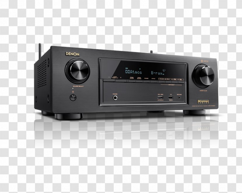 AV Receiver Denon Dolby Atmos Audio 4K Resolution - Surround Sound Transparent PNG