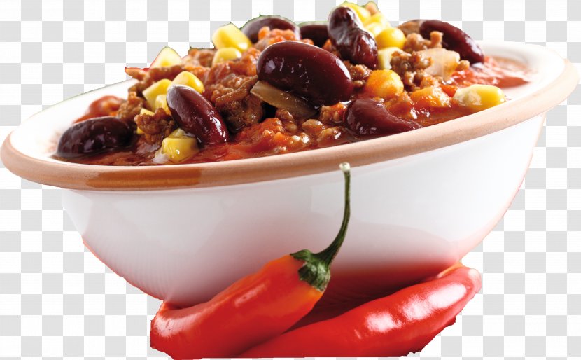 Chili Con Carne Vegetarian Cuisine Dish Food Main Course - Recipe - Chilly Transparent PNG