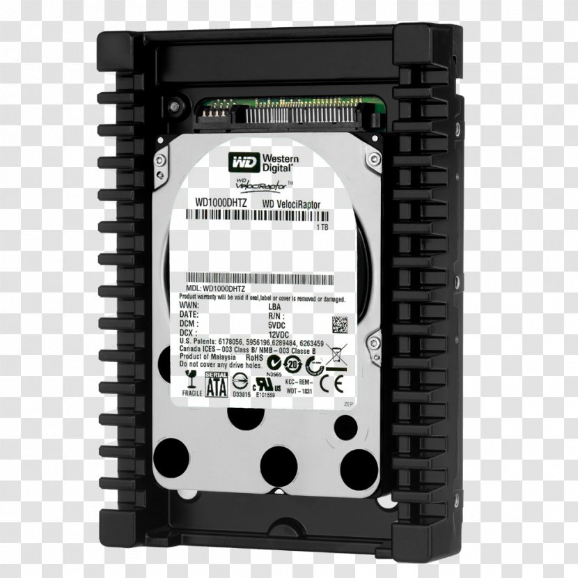 Western Digital Raptor Hard Drives Serial ATA VelociRaptor HDD Terabyte - Disk Drive - Mount Transparent PNG