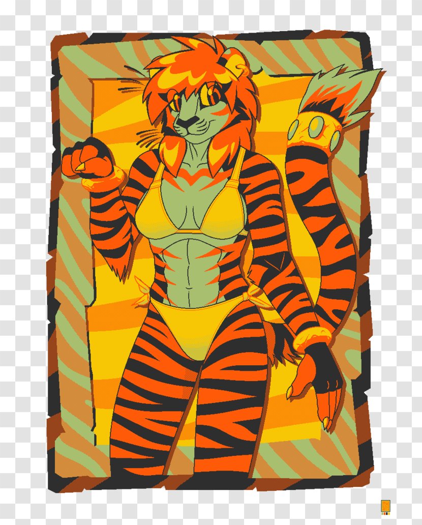 Tiger Big Cat Cartoon Transparent PNG