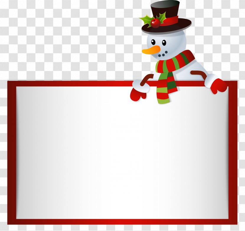 Snowman Clip Art - Christmas - Vector Painted Tag Transparent PNG