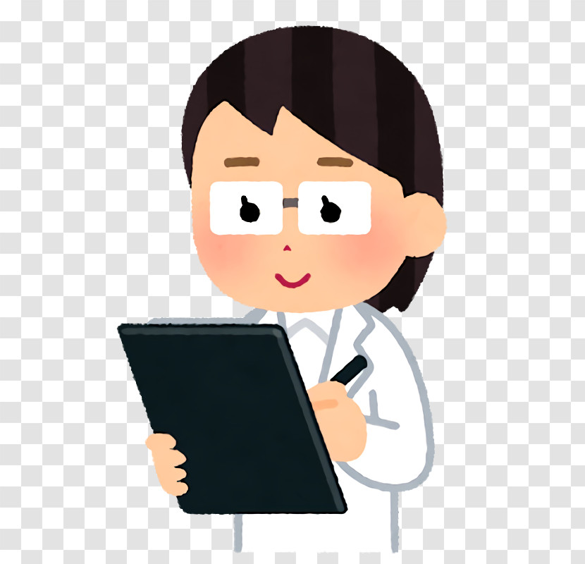 Cartoon Reading Job Black Hair Transparent PNG