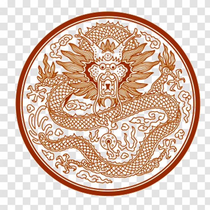 China Dragon Coloring Book Pattern - Symbol - The Ancient Border Transparent PNG