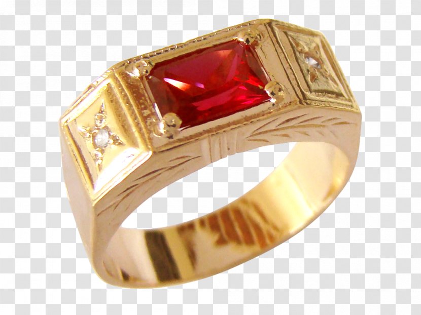 Ruby Class Ring Graduation Ceremony Wedding - Silver Transparent PNG