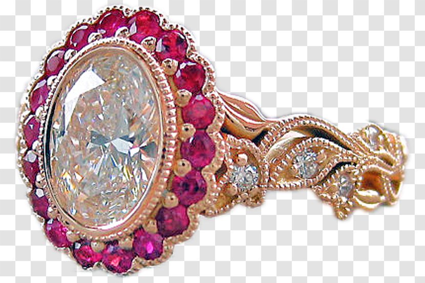 Ruby Gemstone Jewellery Brooch Bling-bling - Blingbling - Flower Ferment Facial Mask Transparent PNG