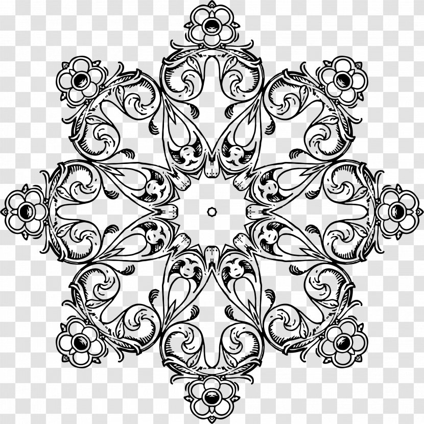 Coloring Book Floral Design Mandala - Drawing - Motif Clipart Transparent PNG