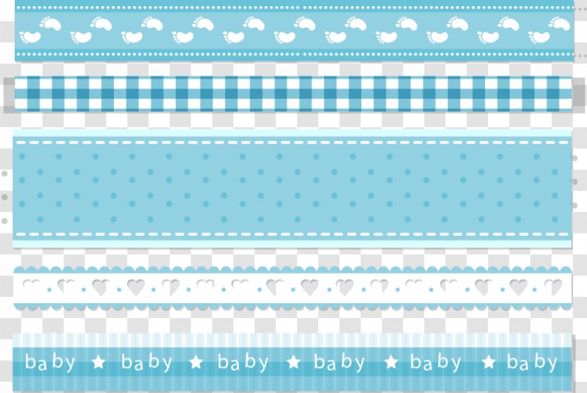 Blue Ribbon - Aqua - Baby Decorative Transparent PNG