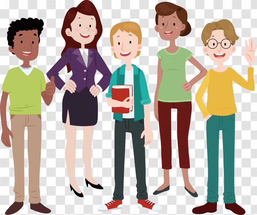 Animation Cartoon Drawing Clip Art - Professional - Five People Business Team Transparent PNG