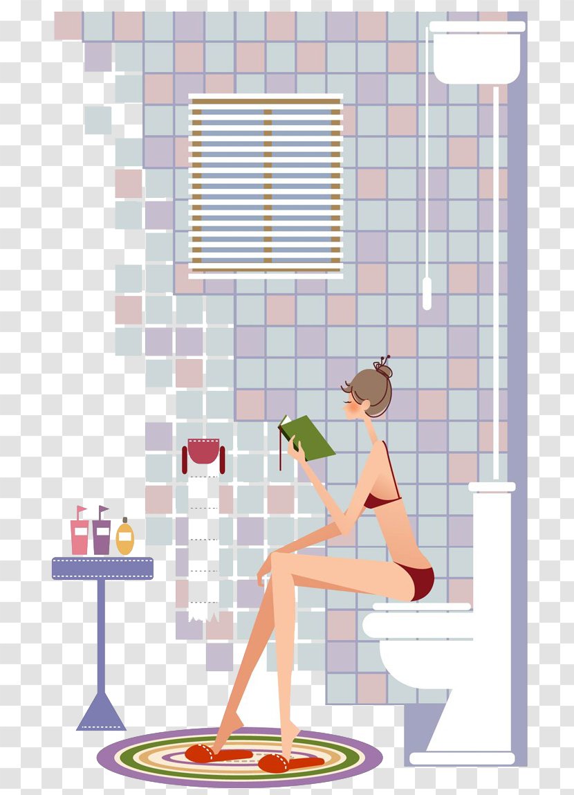 Squat Toilet Illustration - Joint - Cartoon Squatting Transparent PNG