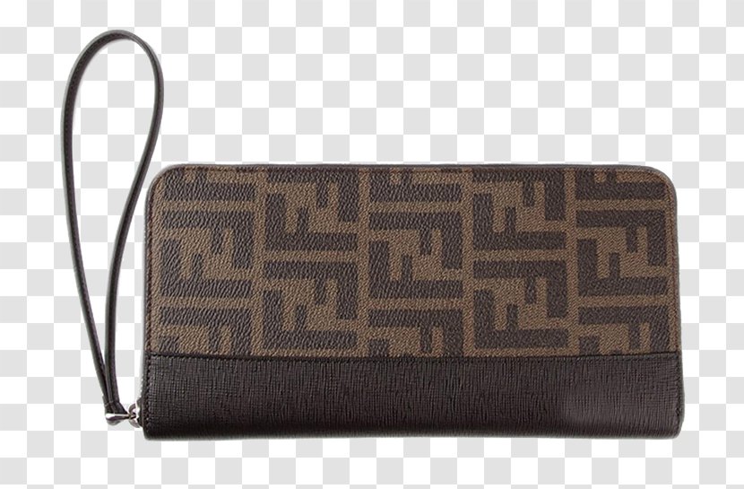 Handbag Fendi Wallet Zipper - Men's Coffee Color Long Section Of The Transparent PNG