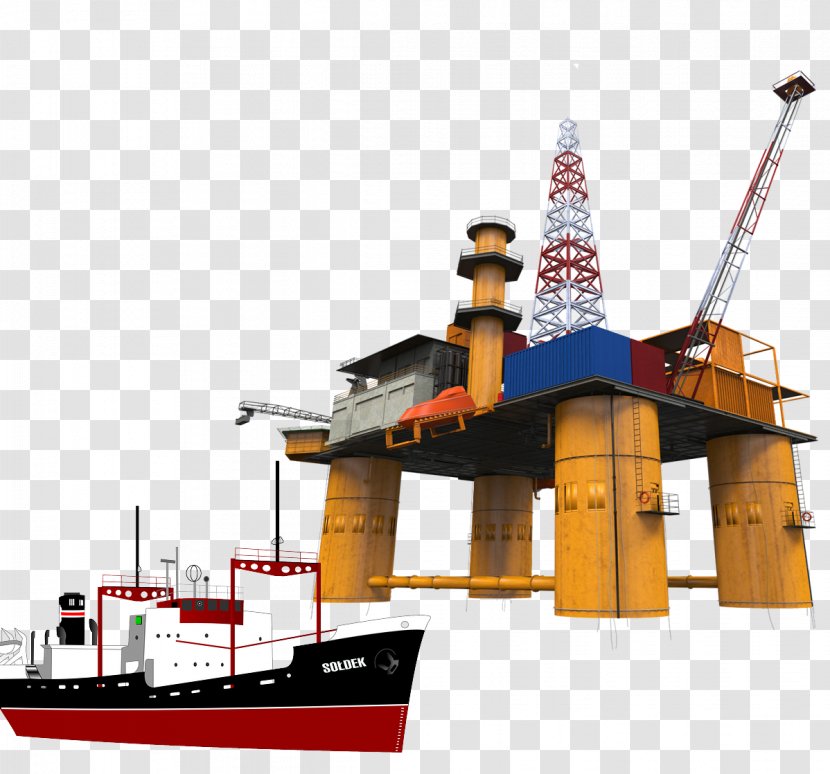 Oil Platform Drilling Rig Well Petroleum - Crane - Ship Transparent PNG