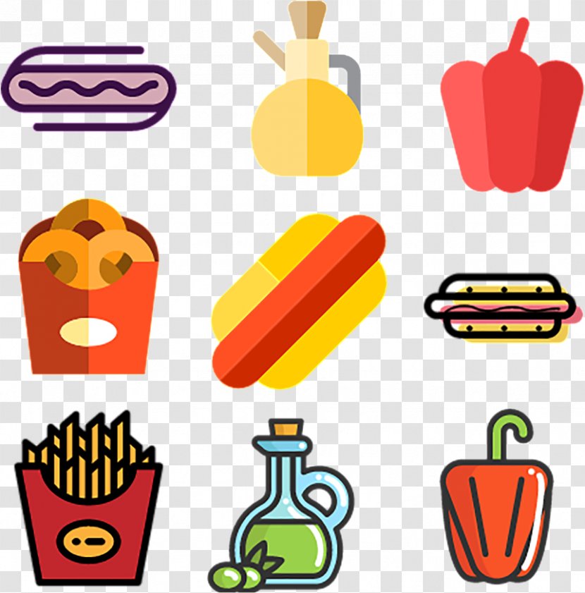 Junk Food Cartoon - Yellow - Side Dish Birthday Candle Transparent PNG