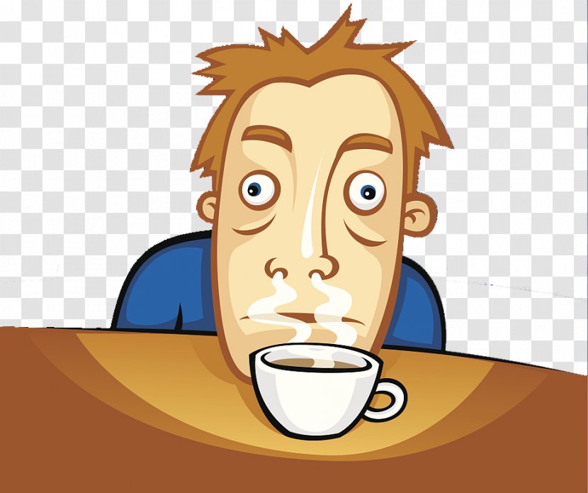 Coffee Cartoon Illustration - Caffeine - A Man With Illustrations Transparent PNG