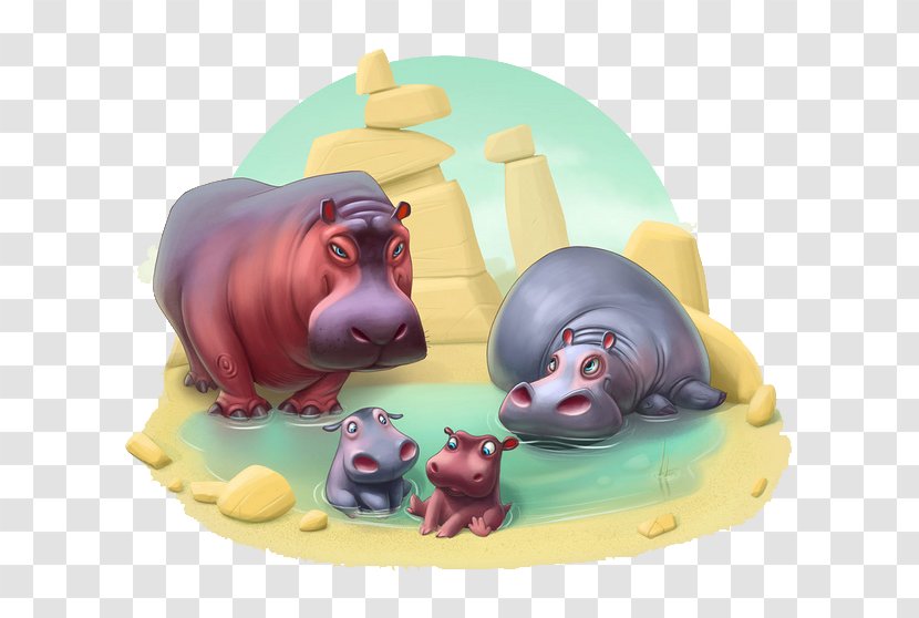 Township The Zoo Book Hippopotamus Baby Animals Playrix - Animal - Hippo Transparent PNG