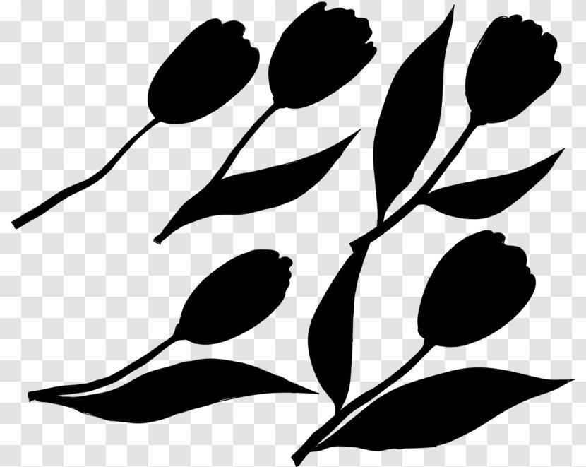 Clip Art Twig Plant Stem Pattern Leaf - Blackandwhite Transparent PNG