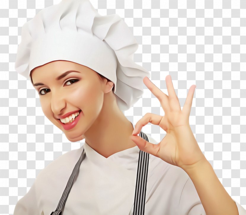 Cook Chef's Uniform Chef Chief Headgear - Cap - Gesture Transparent PNG