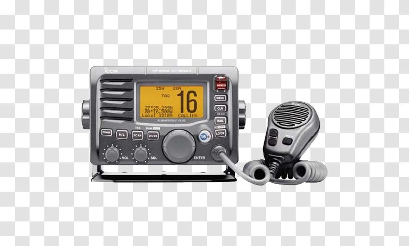 Marine VHF Radio Very High Frequency Icom Incorporated Digital Selective Calling Transceiver - Electronic Device - Icomradios Transparent PNG