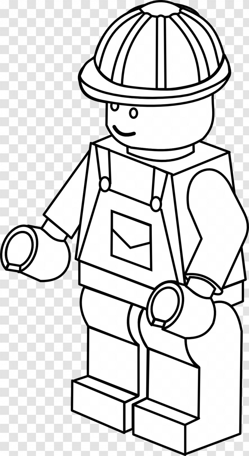 Colouring Pages Coloring Book Lego Minifigure Firefighter - Page Transparent PNG