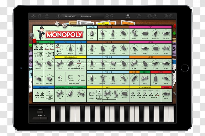 Korg Mono/Poly Monopoly Sound Synthesizers Game - Electronic Musical Instrument Transparent PNG