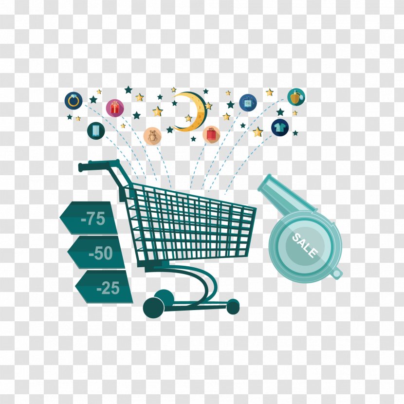 Sales Infographic - Road - Vector Shopping Cart And Color Dots Transparent PNG