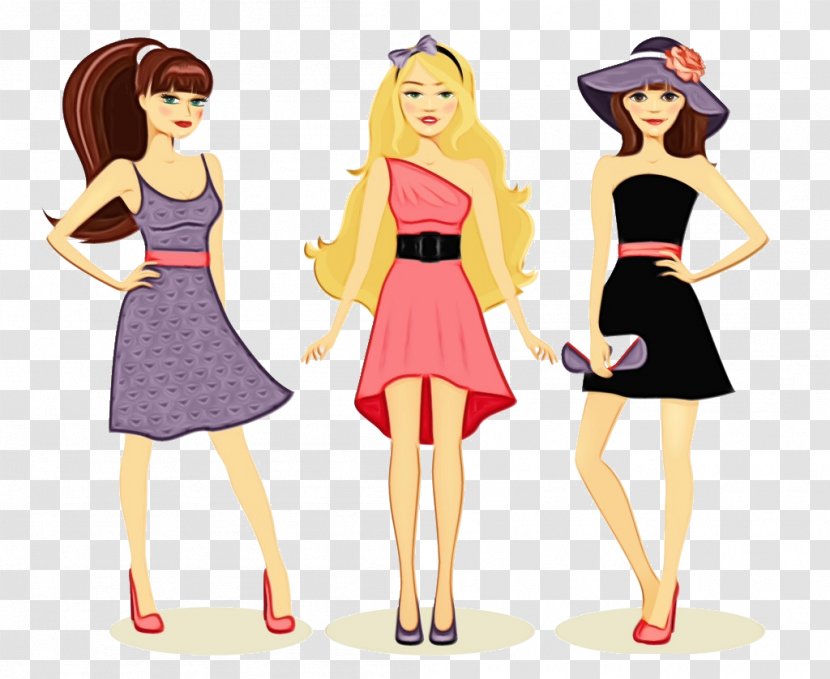 Cartoon Fashion Illustration Doll Design Toy - Barbie - Dress Transparent PNG