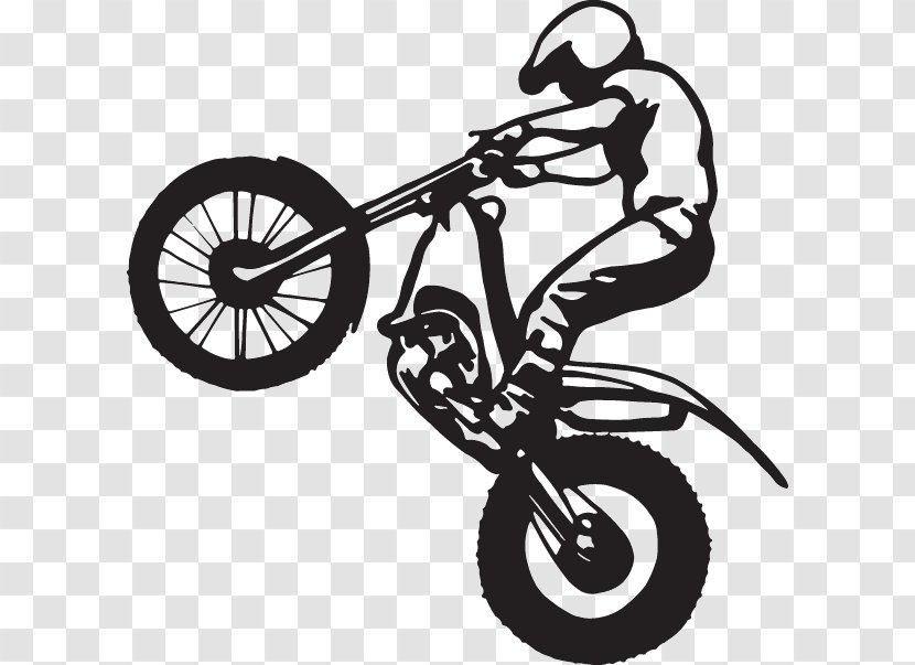 Motorcycle Drawing Bicycle Clip Art Motocross - Rim Transparent PNG