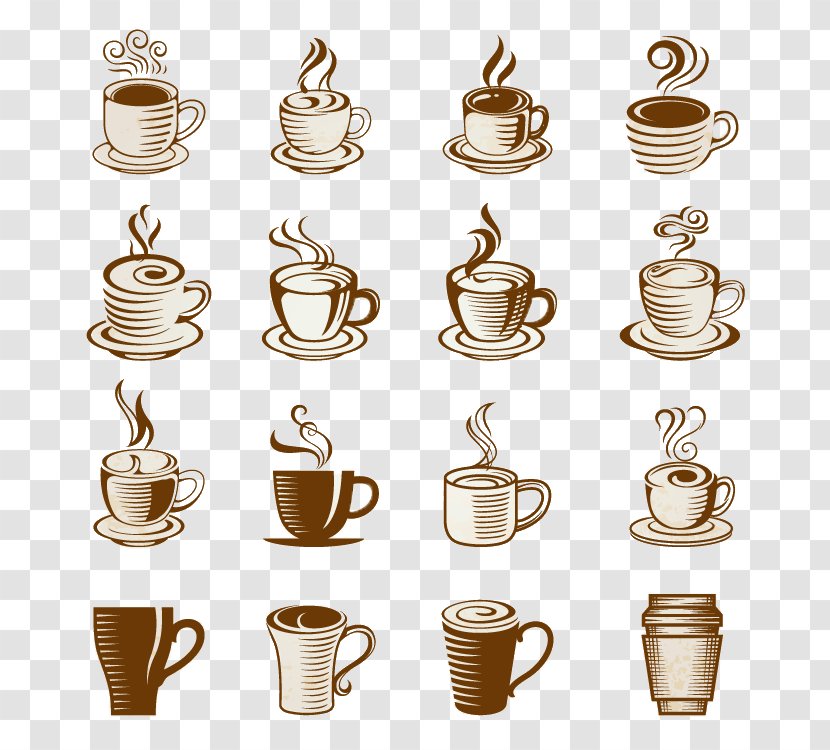 Coffee Cappuccino Tea Latte Espresso - Flower - Hand-painted Collection Transparent PNG