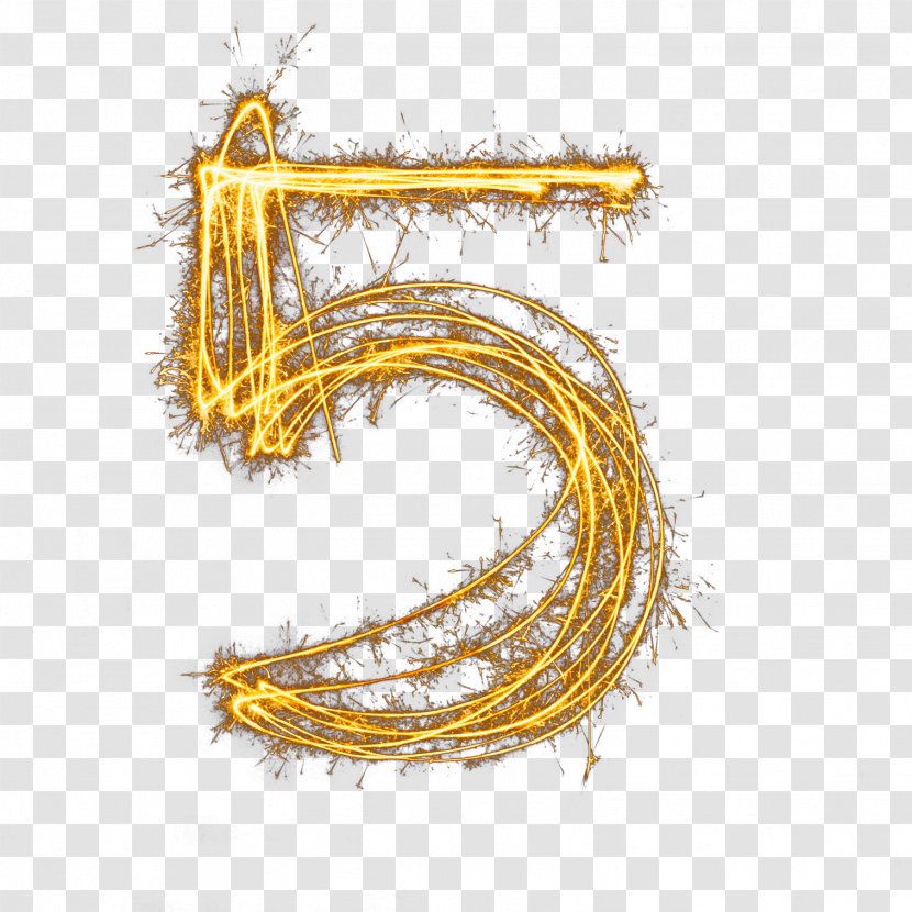 Yellow Jewellery Font - Number - Blaze 5 Transparent PNG