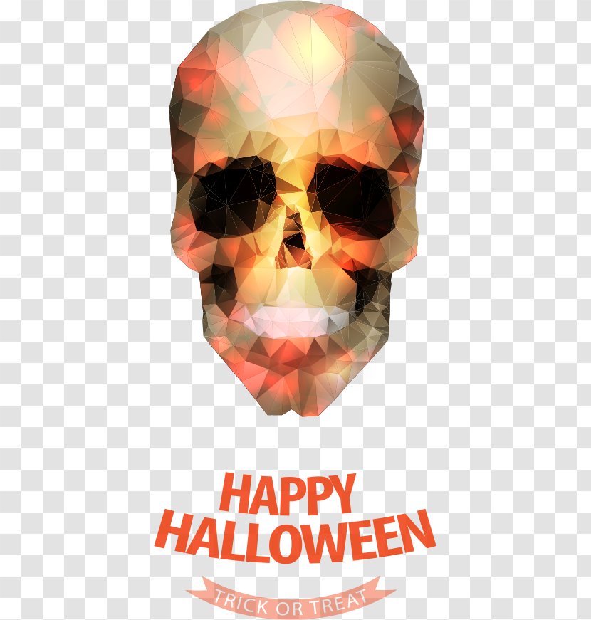 Halloween Illustration - Ghost - Vector Diamond Skull Transparent PNG