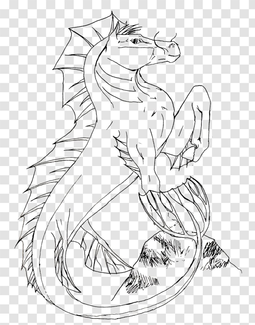 Line Art DeviantArt Drawing - Character - Seahorse Transparent PNG