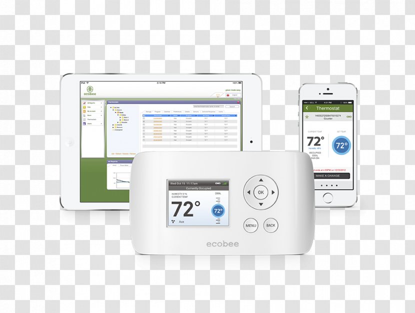 Smart Thermostat Energy Management System Ecobee - Ecobee3 Transparent PNG