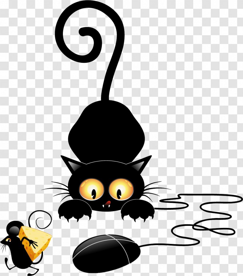 Cat Wall Decal Sticker - Black Transparent PNG