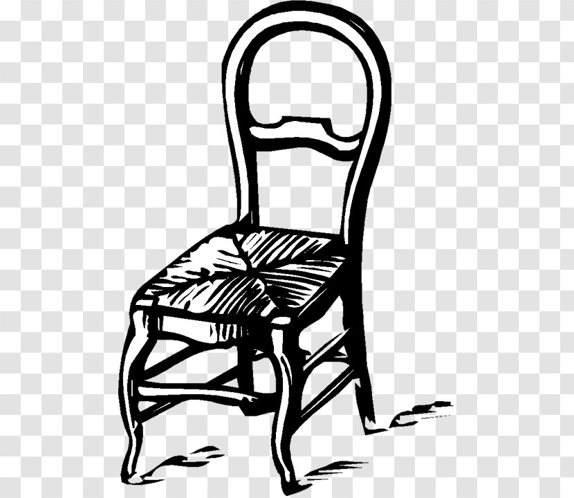 Clip Art Table Chair Image Vector Graphics - Monochrome Transparent PNG