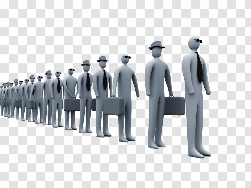 Drawing Three-dimensional Space Illustration - Recruiter - Business People Queuing Transparent PNG