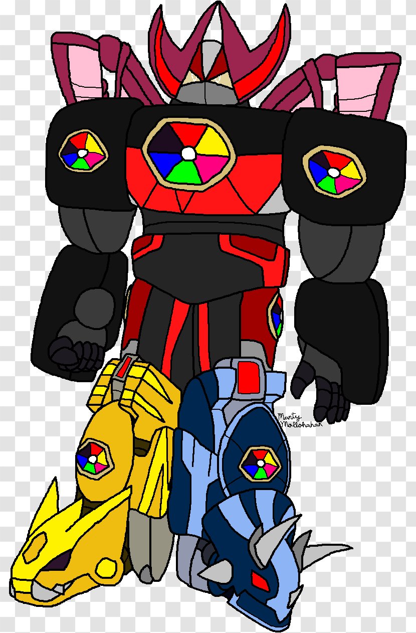 Zords In Mighty Morphin Power Rangers DeviantArt Drawing - Cartoon - Megazord Transparent PNG