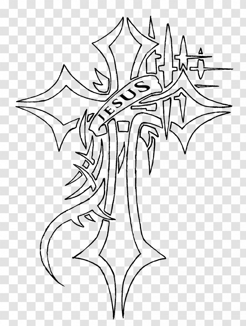 Tattoo Christian Cross Drawing Clip Art - Plant Transparent PNG