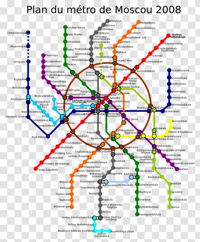 Map Moscow Metro Diagram - Document Transparent PNG