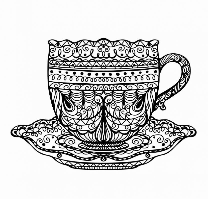 Tea Party Teacup Teapot Coffee - Line Art Transparent PNG