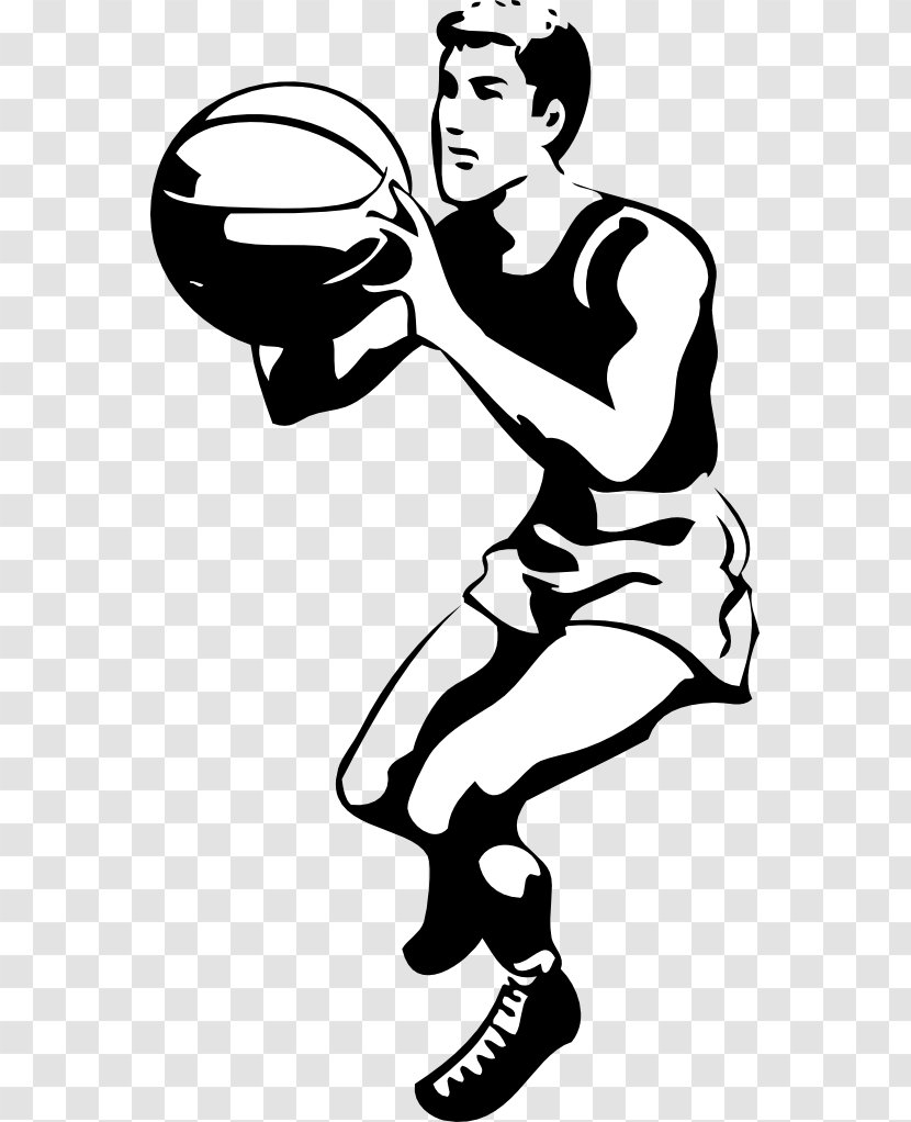 Basketball Black And White Slam Dunk Clip Art - Monochrome Photography - Free Graphics Transparent PNG