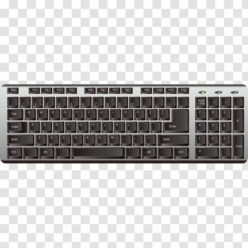 Computer Keyboard Laptop Illustration - Space Bar - Creative Black Transparent PNG