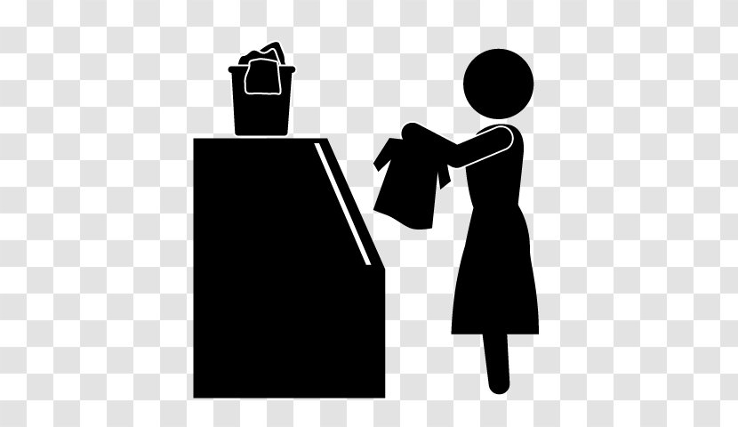 Pictogram Clothing Laundry Symbol Washing - Black And White - Dirty Clothes Transparent PNG