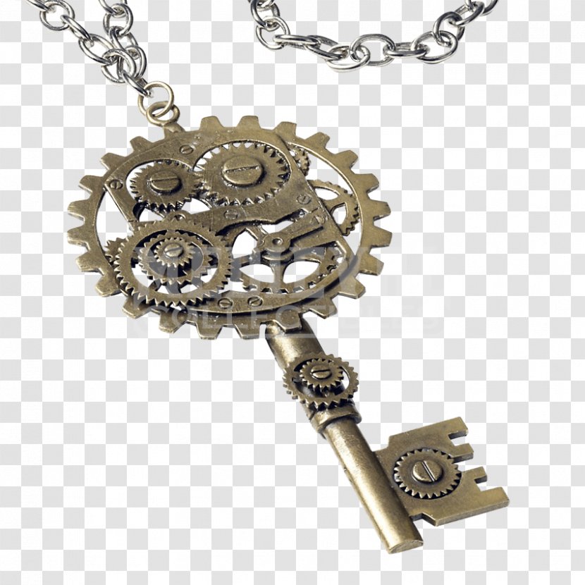 Earring Steampunk Clothing Accessories Jewellery Necklace - Silver - Golden Key Transparent PNG