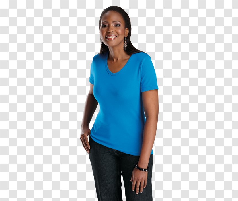 Sleeve T-shirt Shoulder Blouse Turquoise - Neck Transparent PNG