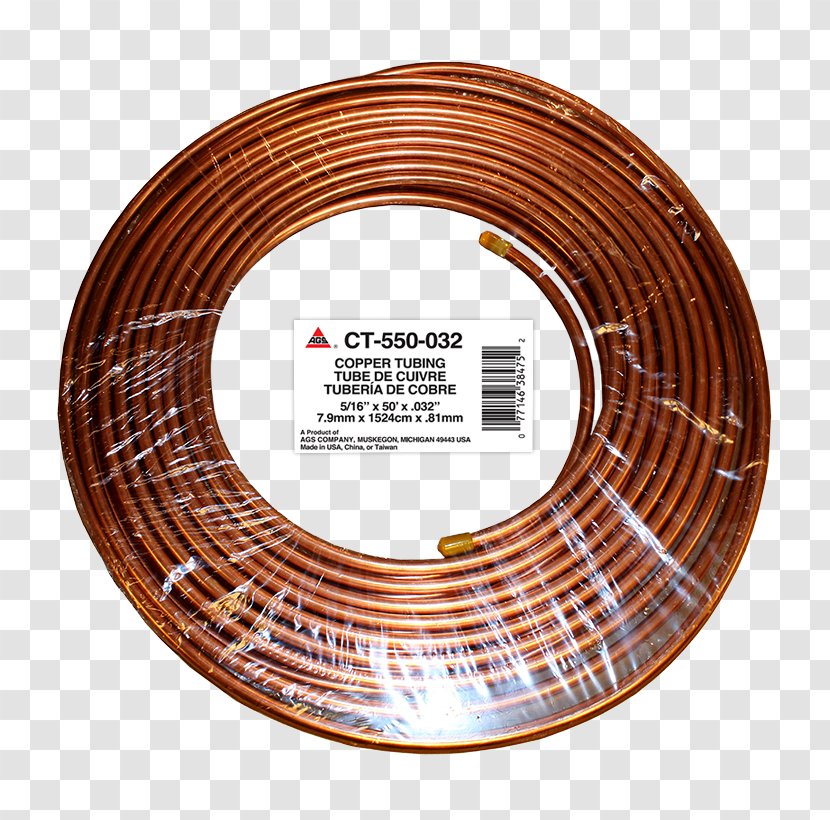 Copper Tubing Annealing Sheet Metal Tube - Wire Transparent PNG