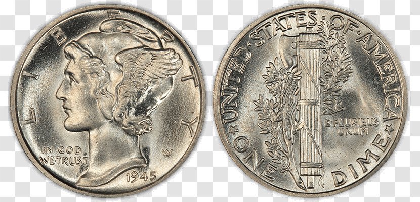 Mercury Dime Coin Twenty Pence United States Dollar - Mint Transparent PNG